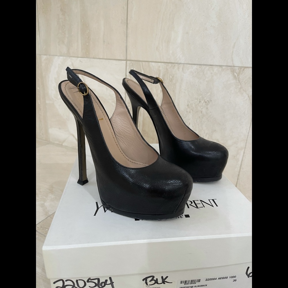 Yves Saint Laurent Black Platform Heels